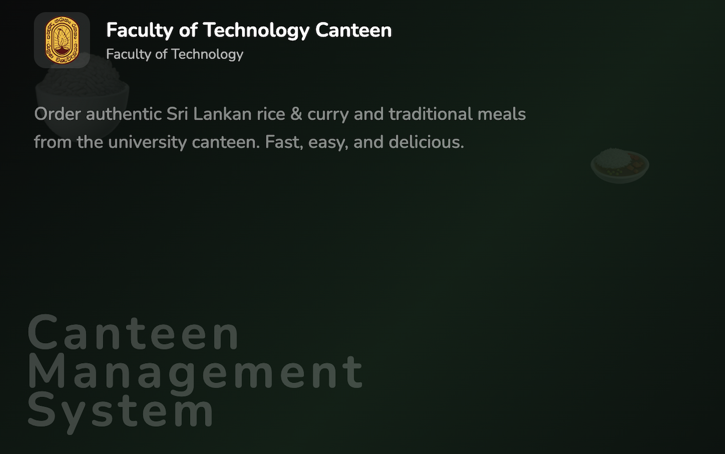 University Canteen App screenshot